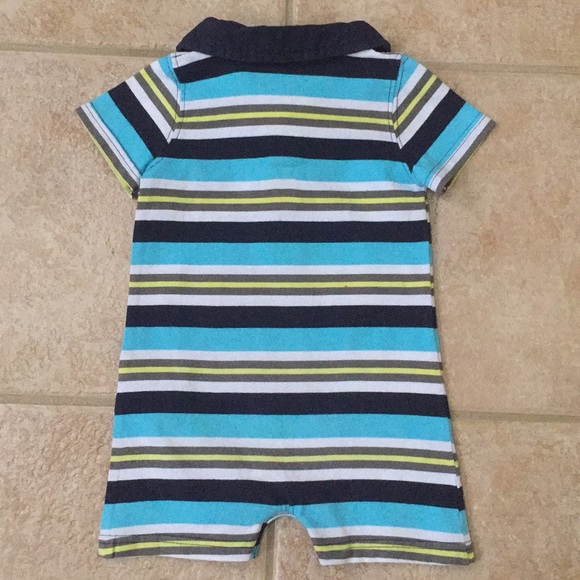Carter’s Boys Striped Polo Style Romper Shortalls - Picture 9 of 10